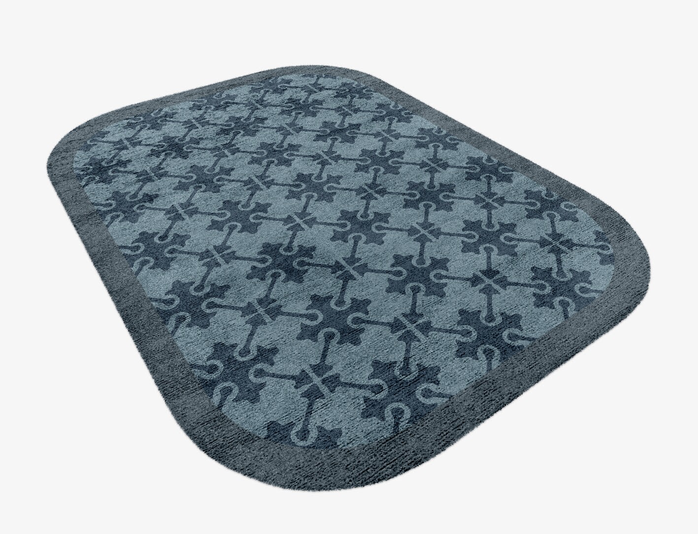 Puzzle Geometric Oblong Hand Knotted Bamboo Silk Custom Rug by Rug Artisan
