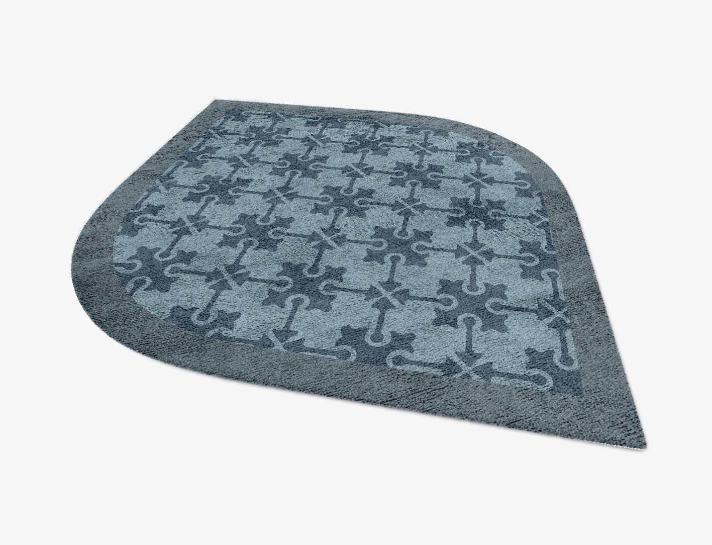 Puzzle Geometric Ogee Hand Knotted Bamboo Silk Custom Rug by Rug Artisan