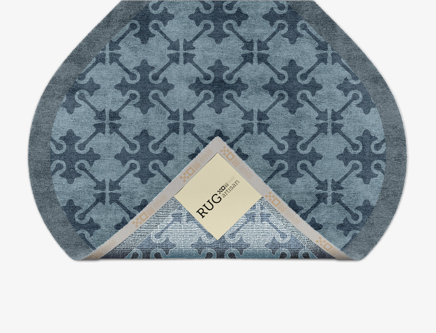 Puzzle Geometric Ogee Hand Knotted Bamboo Silk Custom Rug by Rug Artisan