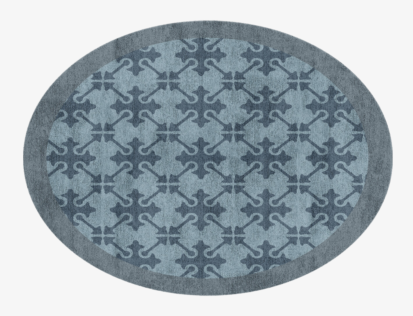 Puzzle Geometric Oval Hand Knotted Bamboo Silk Custom Rug by Rug Artisan
