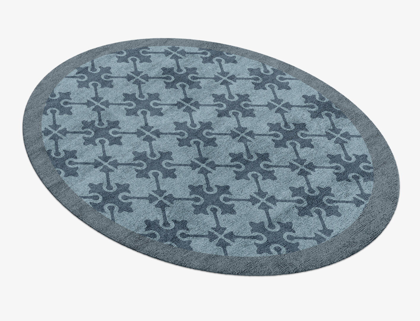 Puzzle Geometric Oval Hand Knotted Bamboo Silk Custom Rug by Rug Artisan