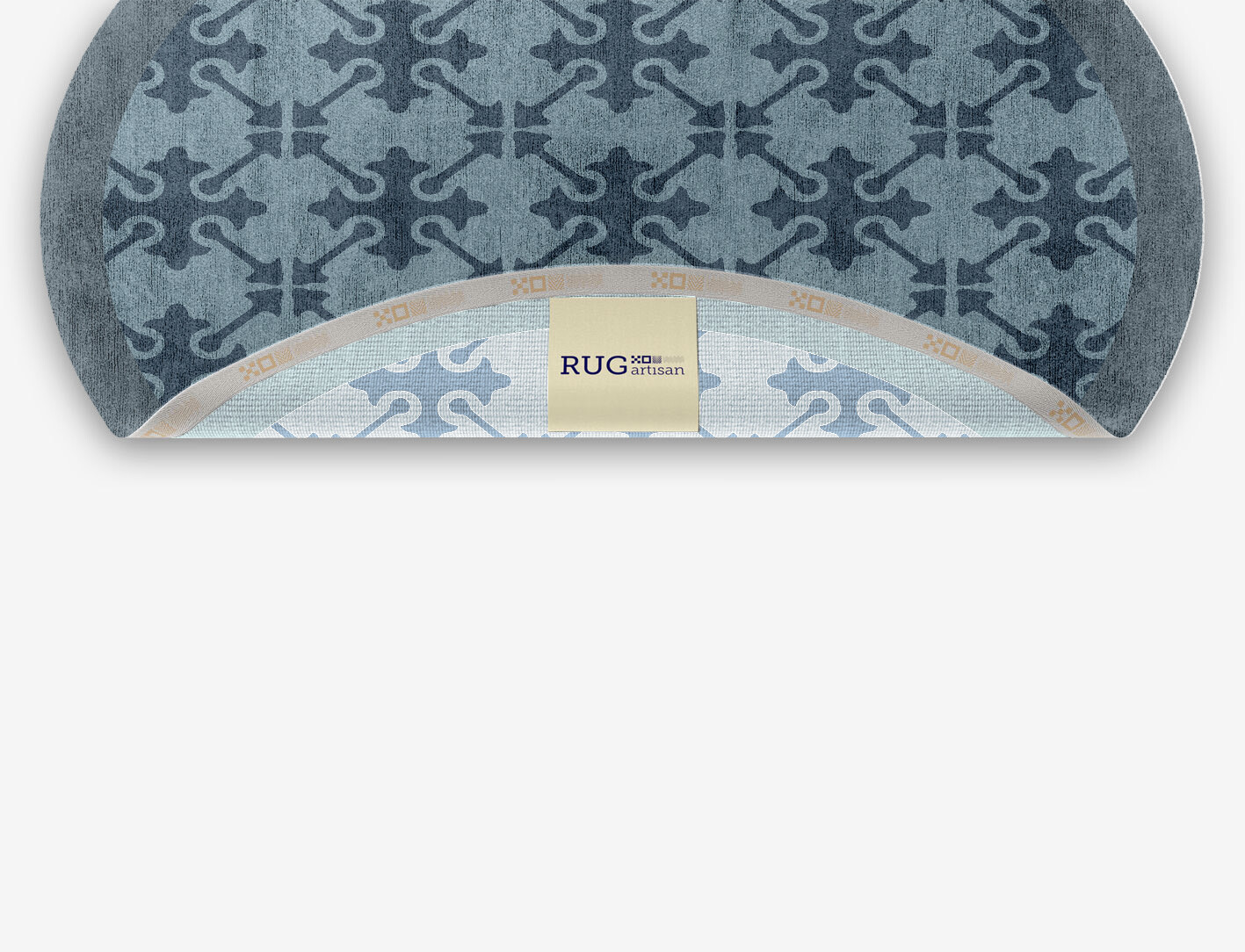 Puzzle Geometric Oval Hand Knotted Bamboo Silk Custom Rug by Rug Artisan