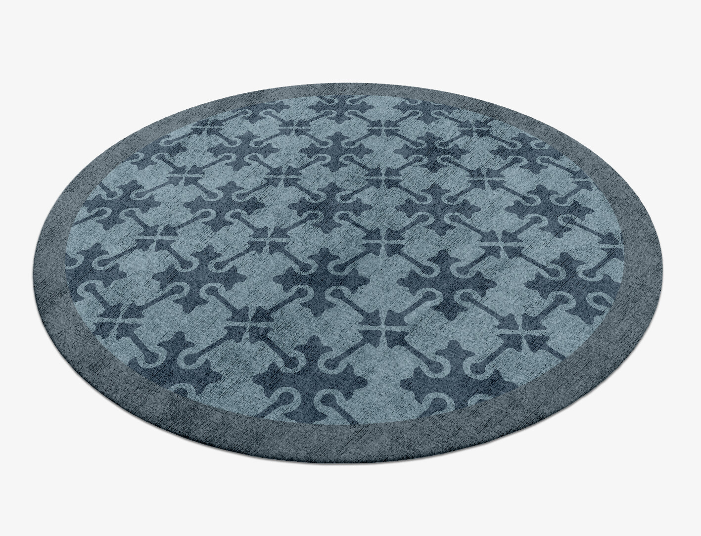 Puzzle Geometric Round Hand Knotted Bamboo Silk Custom Rug by Rug Artisan