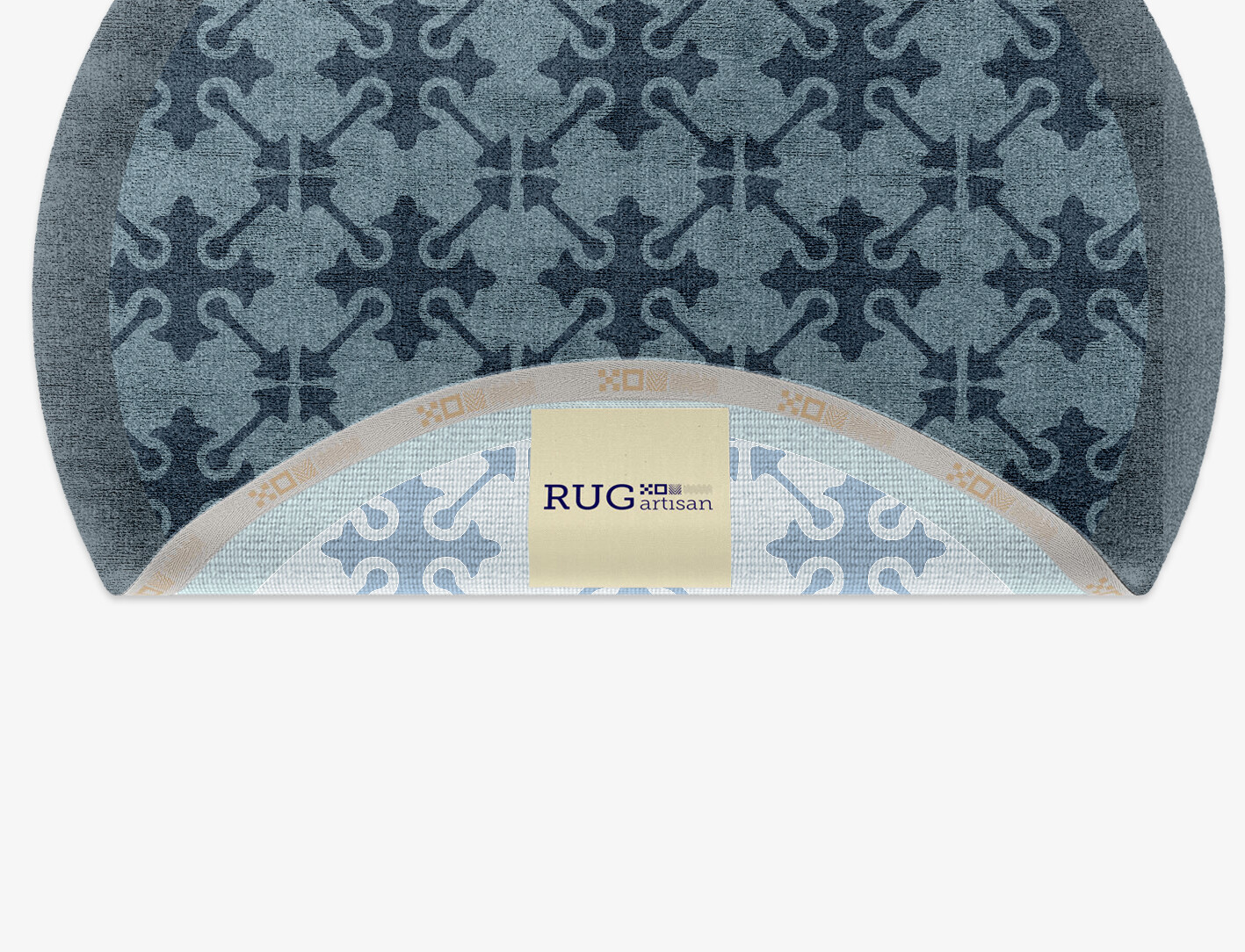 Puzzle Geometric Round Hand Knotted Bamboo Silk Custom Rug by Rug Artisan