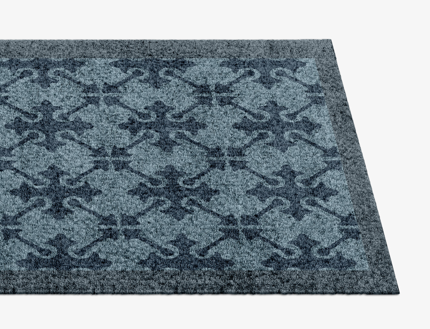 Puzzle Geometric Runner Hand Knotted Bamboo Silk Custom Rug by Rug Artisan
