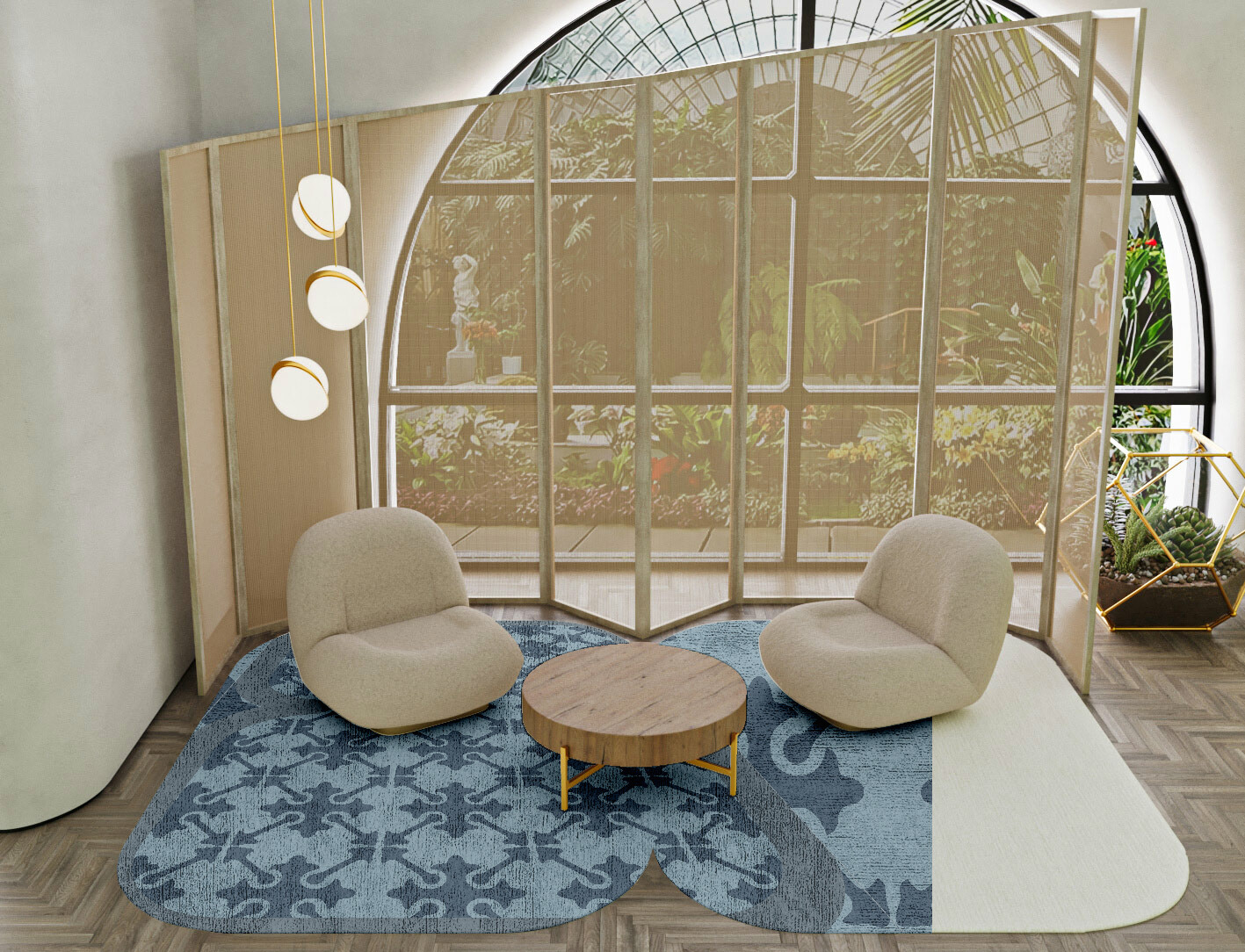 Puzzle Geometric Eight Hand Tufted Bamboo Silk Custom Rug by Rug Artisan