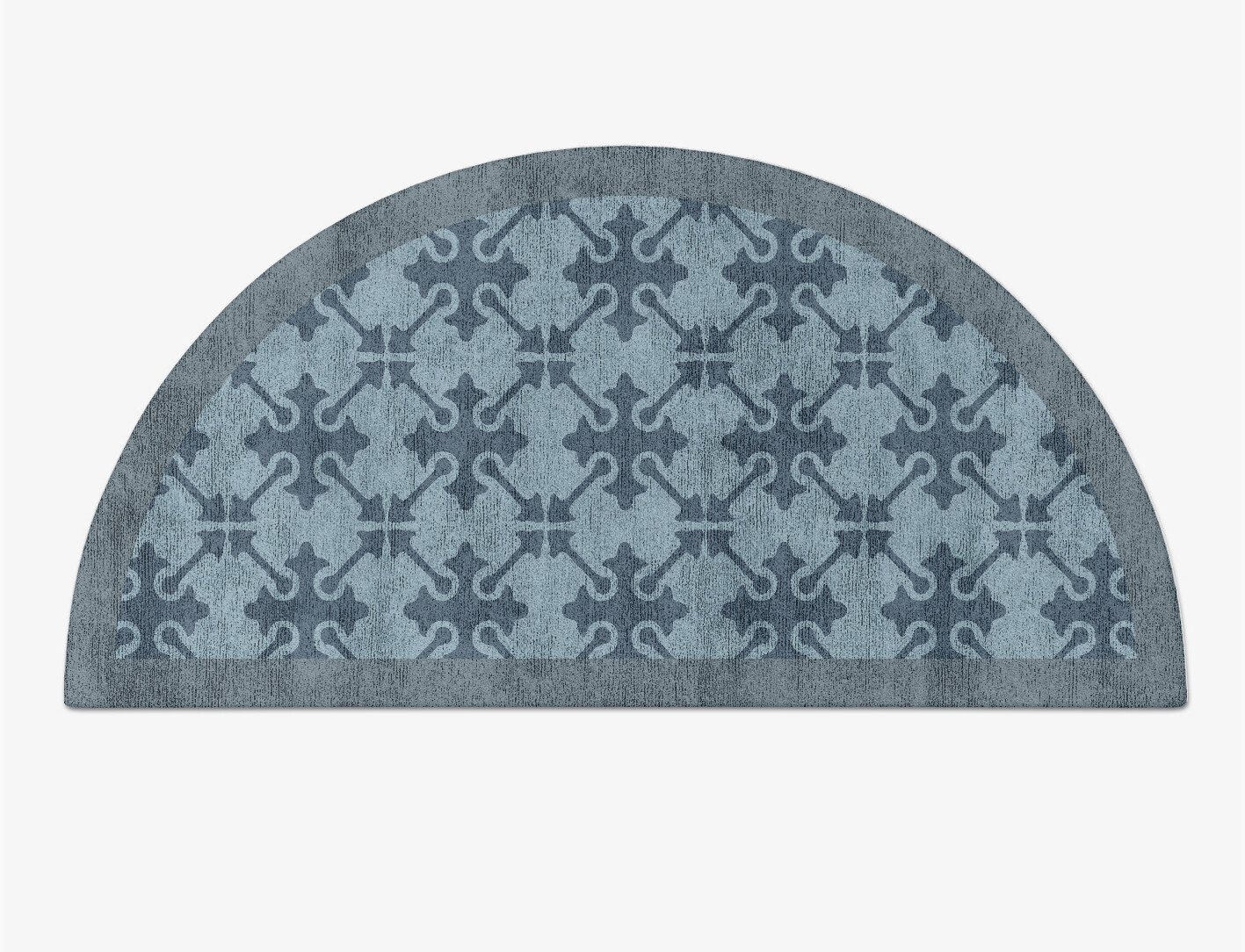 Puzzle Geometric Halfmoon Hand Tufted Bamboo Silk Custom Rug by Rug Artisan