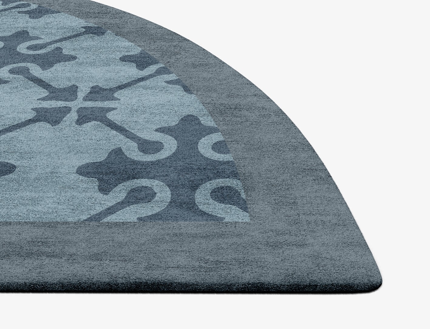 Puzzle Geometric Halfmoon Hand Tufted Bamboo Silk Custom Rug by Rug Artisan