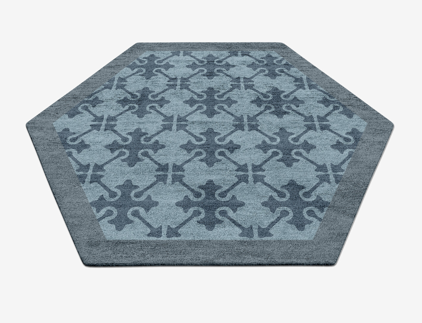 Puzzle Geometric Hexagon Hand Tufted Bamboo Silk Custom Rug by Rug Artisan