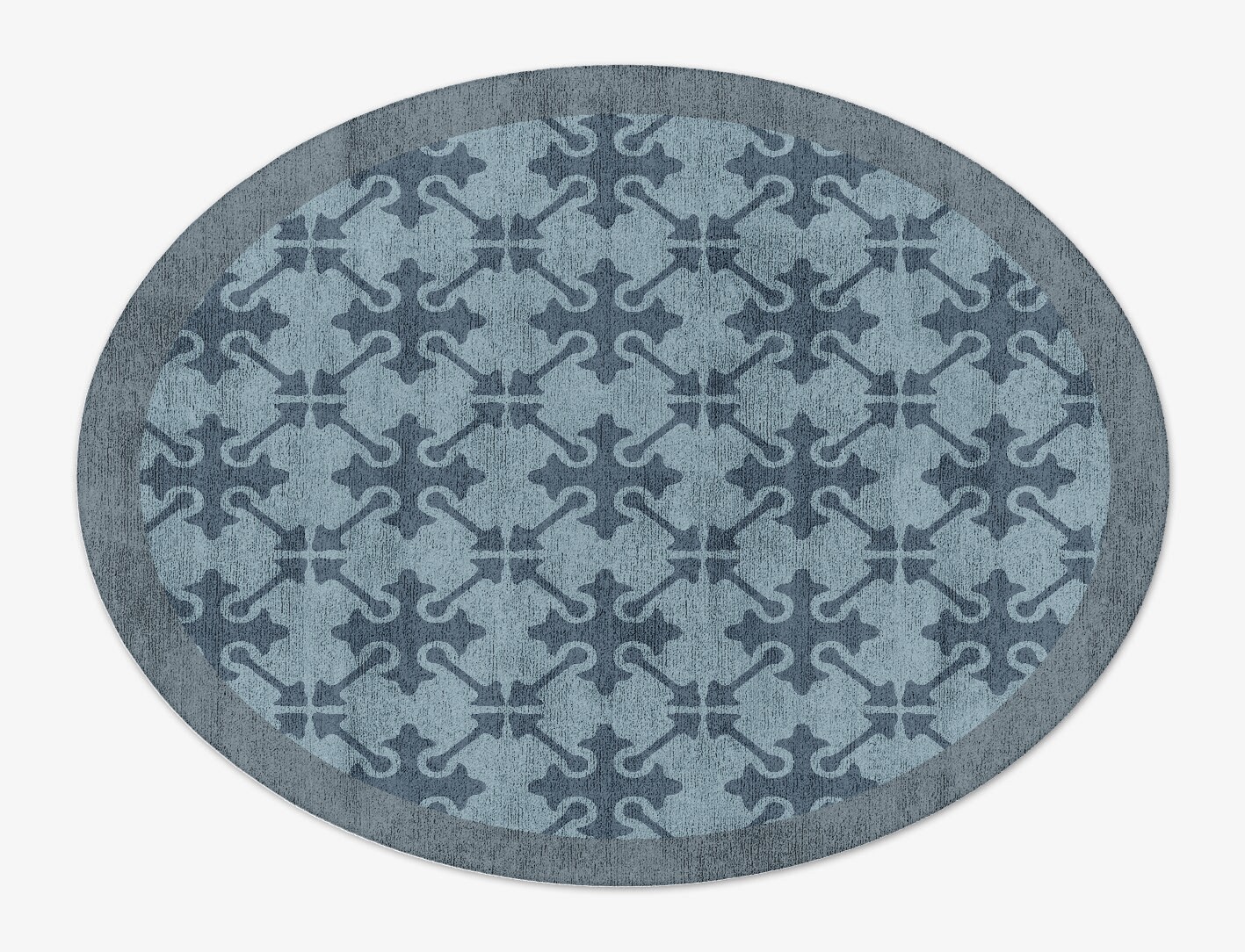 Puzzle Geometric Oval Hand Tufted Bamboo Silk Custom Rug by Rug Artisan