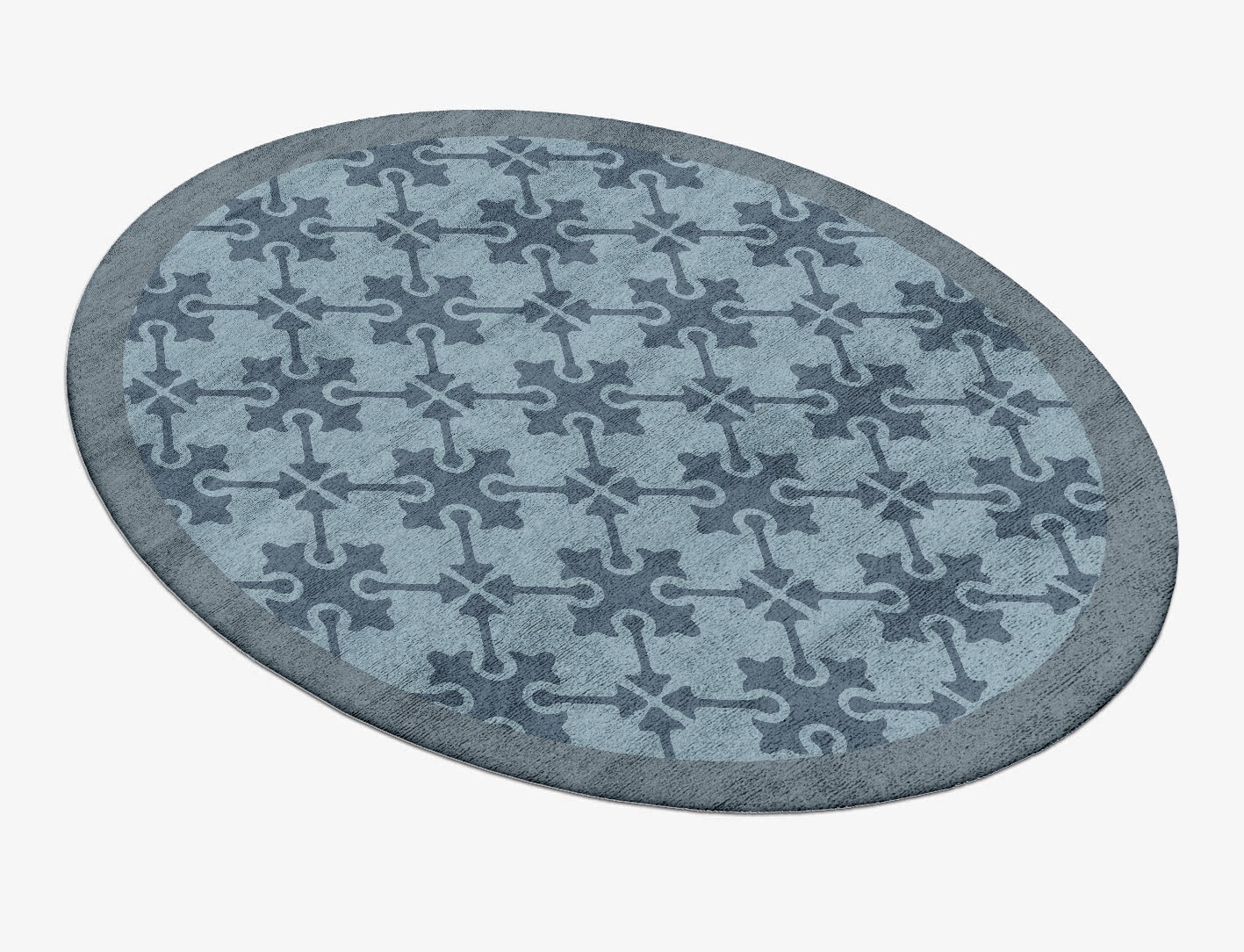 Puzzle Geometric Oval Hand Tufted Bamboo Silk Custom Rug by Rug Artisan