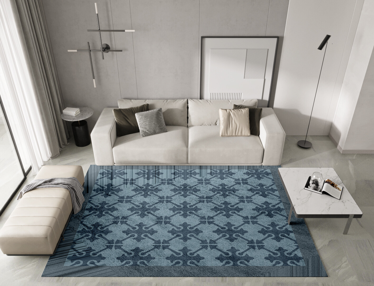 Puzzle Geometric Rectangle Hand Tufted Bamboo Silk Custom Rug by Rug Artisan