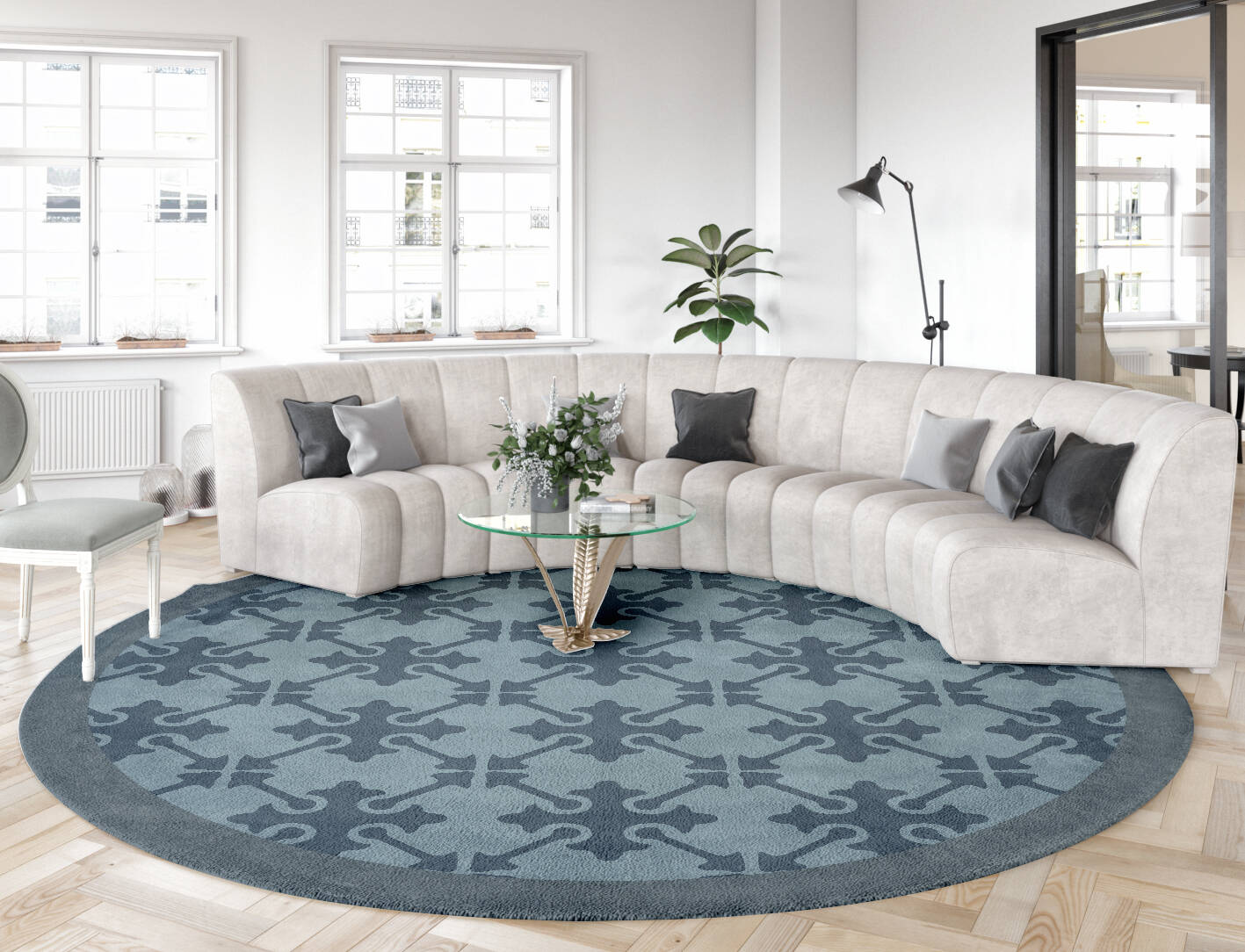 Puzzle Geometric Round Hand Tufted Pure Wool Custom Rug by Rug Artisan