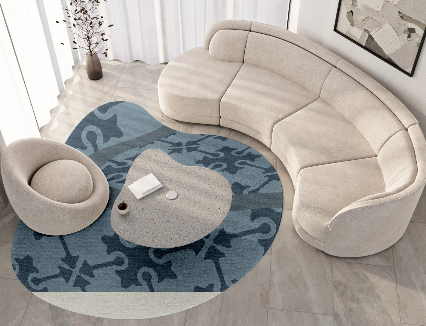 Puzzle Geometric Splash Hand Tufted Pure Wool Custom Rug by Rug Artisan