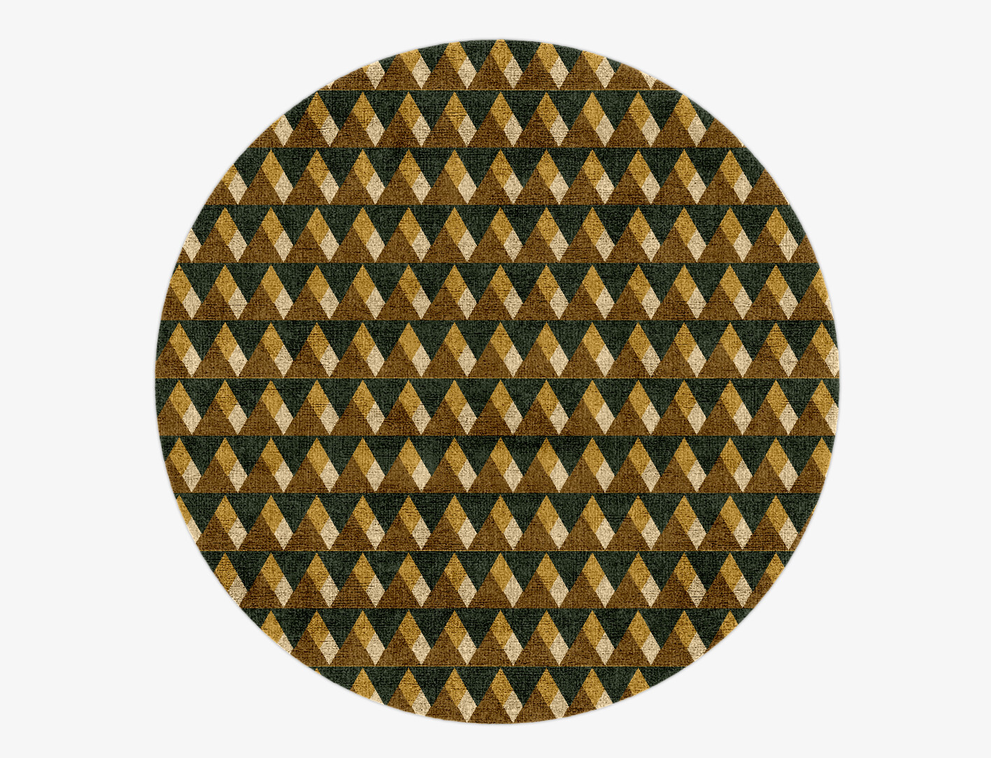 Pyramid Train Geometric Round Hand Knotted Bamboo Silk Custom Rug by Rug Artisan