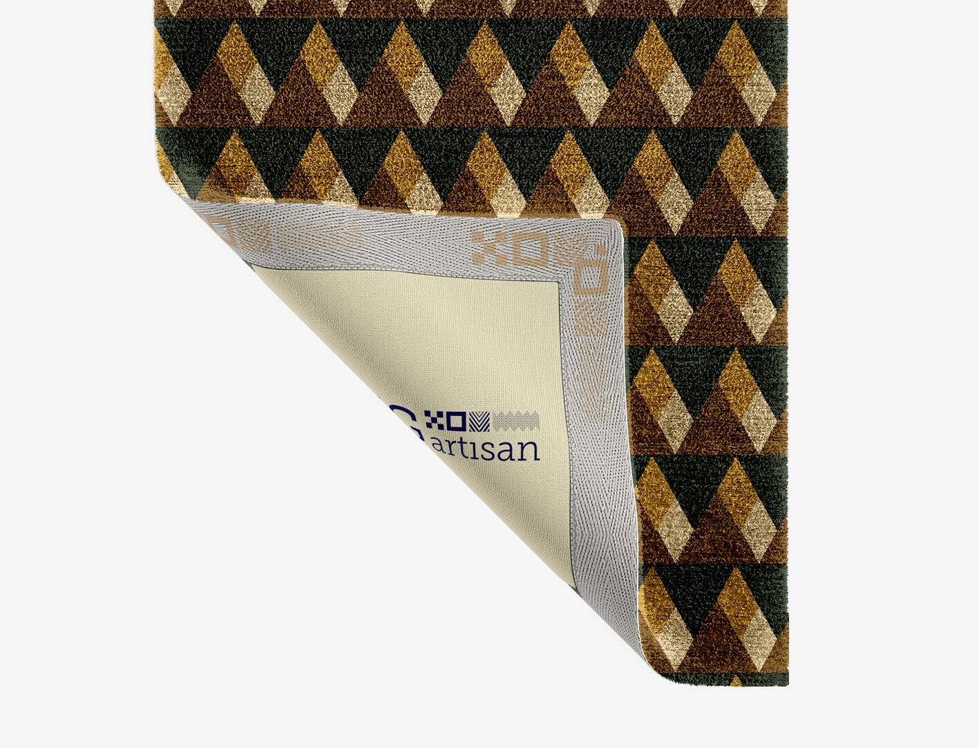 Pyramid Train Modern Geometrics Runner Hand Knotted Bamboo Silk Custom Rug by Rug Artisan