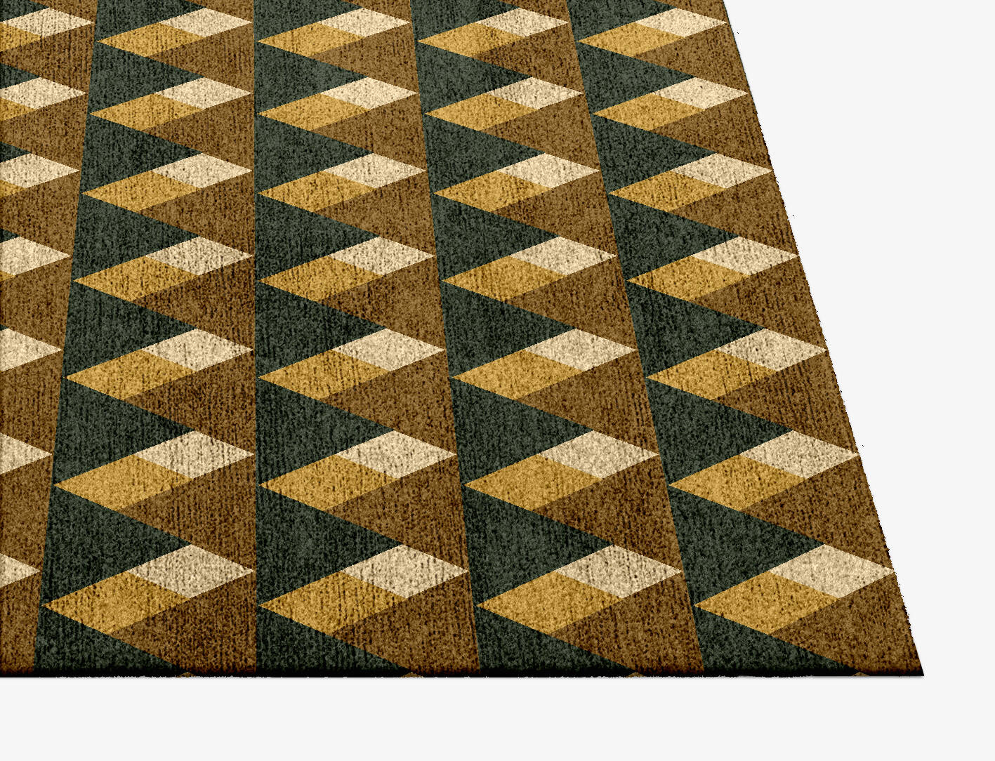 Pyramid Train Modern Geometrics Square Hand Knotted Bamboo Silk Custom Rug by Rug Artisan