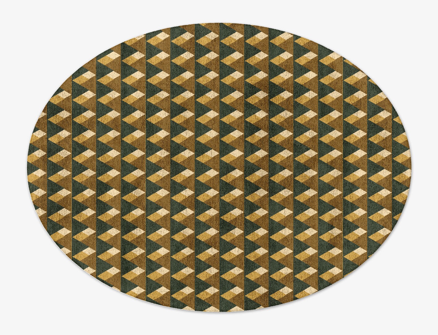 Pyramid Train Geometric Oval Hand Tufted Bamboo Silk Custom Rug by Rug Artisan