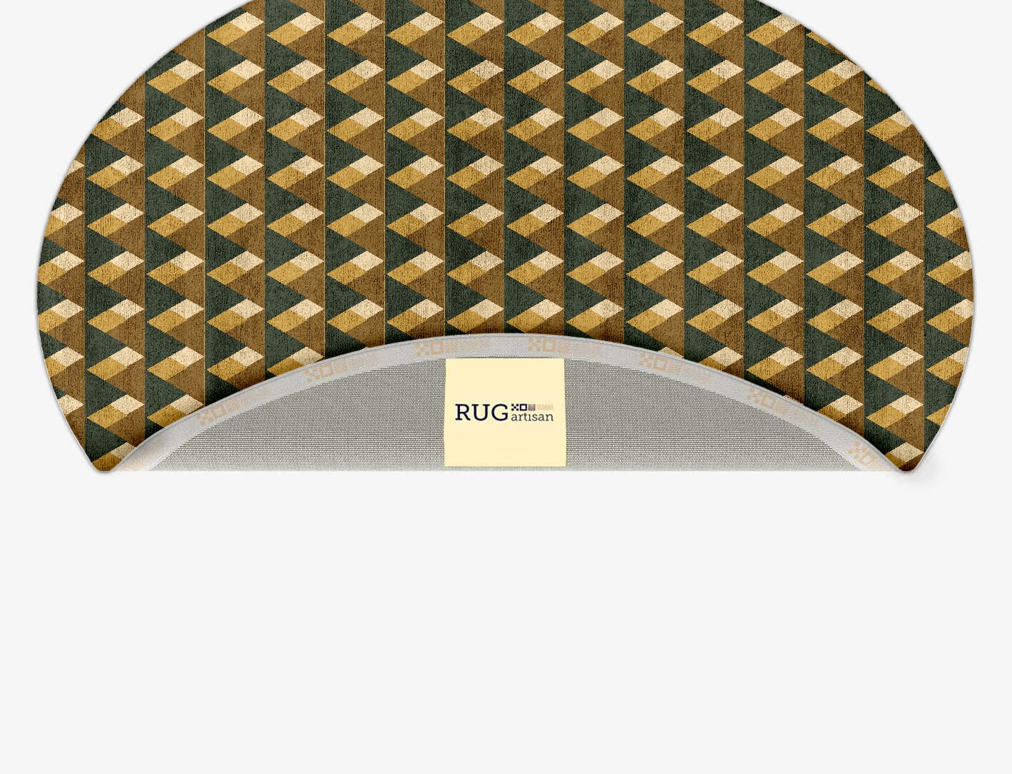 Pyramid Train Geometric Oval Hand Tufted Bamboo Silk Custom Rug by Rug Artisan