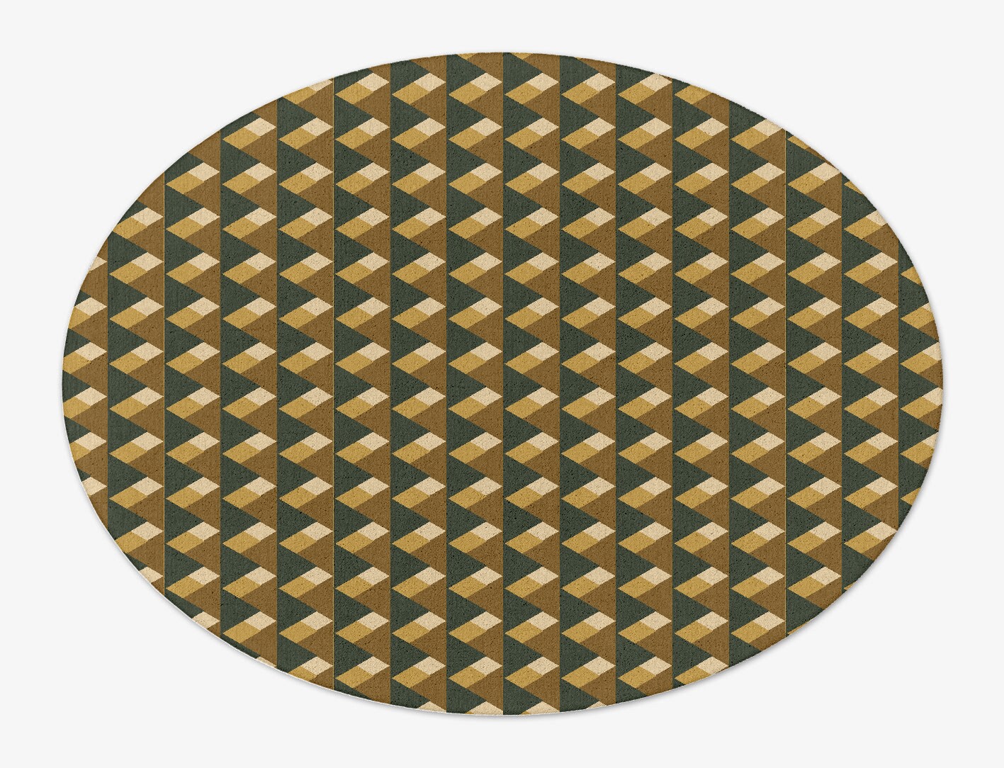 Pyramid Train Geometric Oval Hand Tufted Pure Wool Custom Rug by Rug Artisan