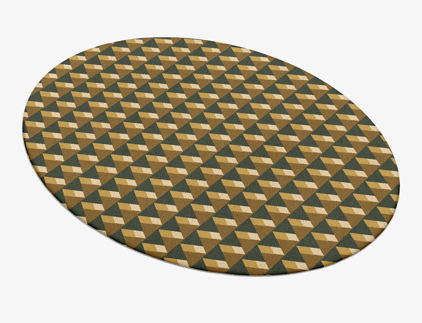 Pyramid Train Geometric Oval Hand Tufted Pure Wool Custom Rug by Rug Artisan