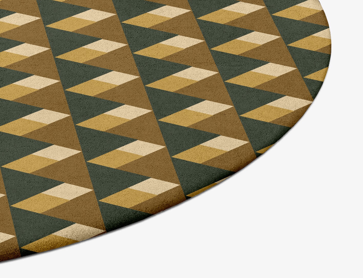 Pyramid Train Geometric Oval Hand Tufted Pure Wool Custom Rug by Rug Artisan