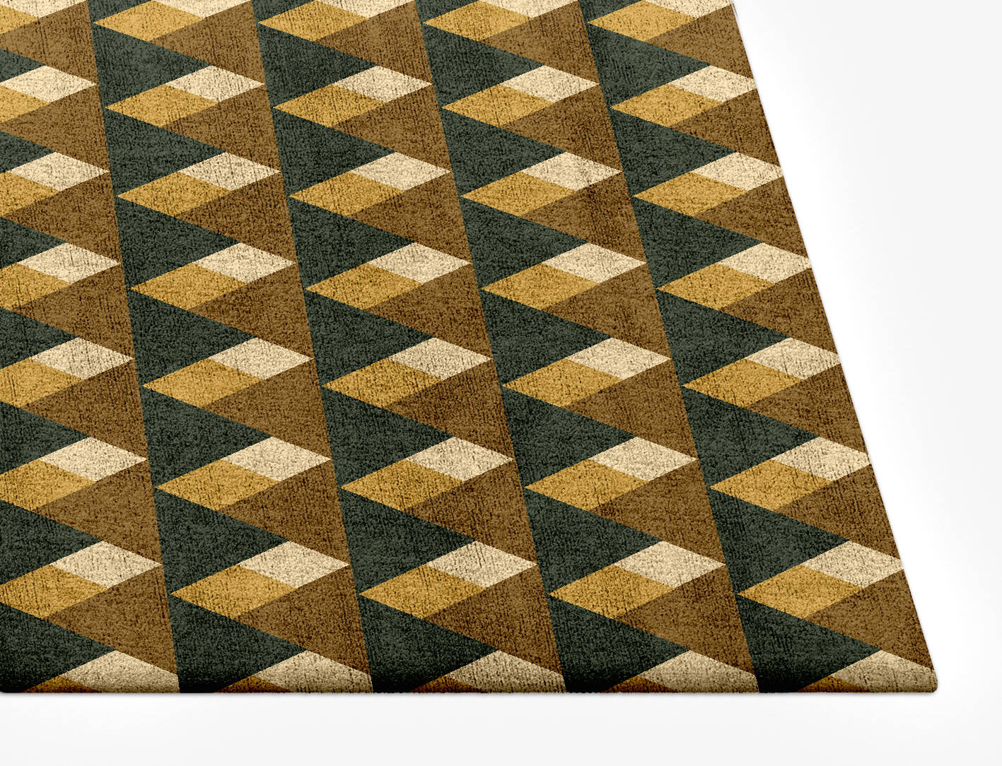 Pyramid Train Modern Geometrics Rectangle Hand Tufted Bamboo Silk Custom Rug by Rug Artisan