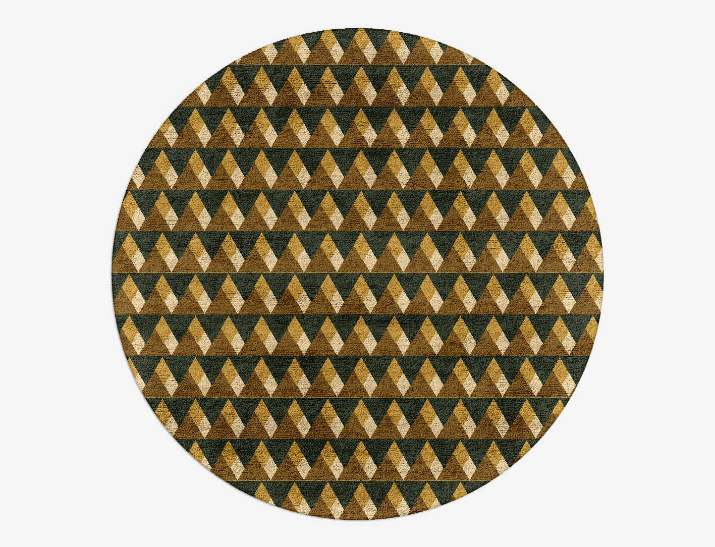 Pyramid Train Modern Geometrics Round Hand Tufted Bamboo Silk Custom Rug by Rug Artisan