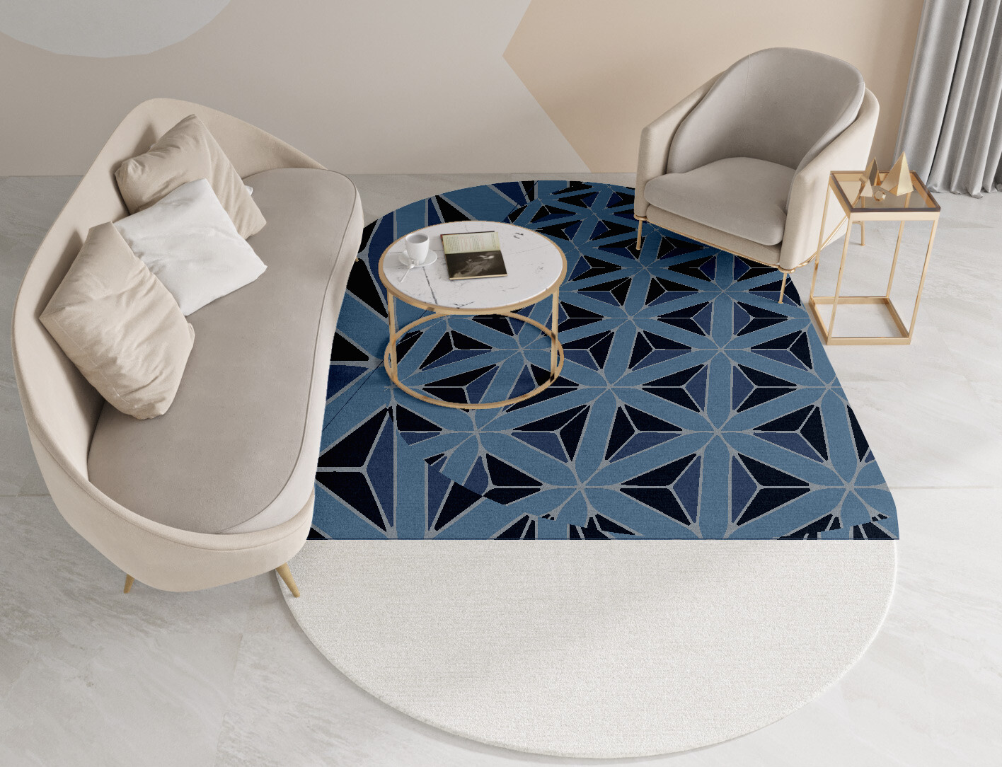 Pyramids Geometric Capsule Hand Knotted Tibetan Wool Custom Rug by Rug Artisan