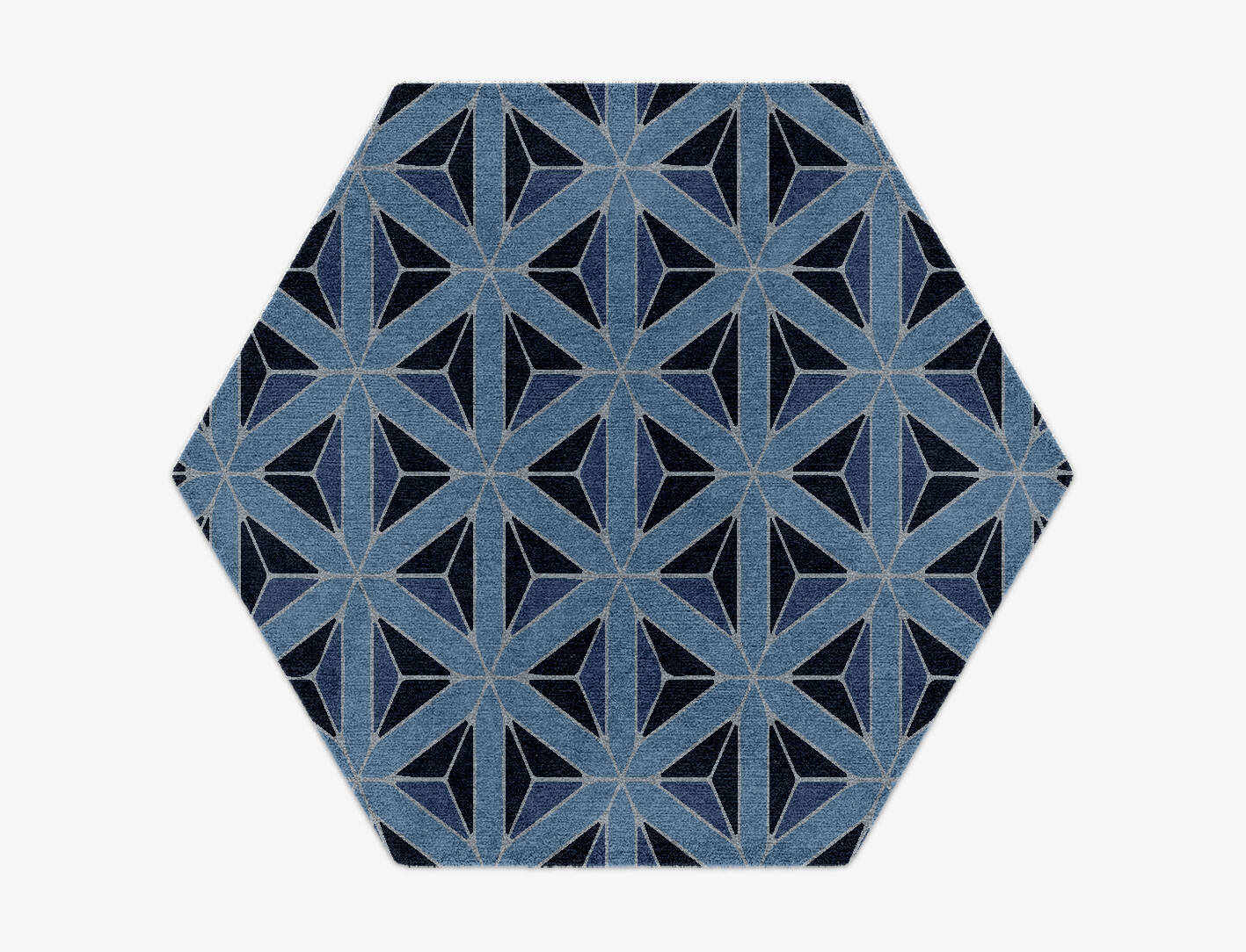 Pyramids Modern Geometrics Hexagon Hand Knotted Tibetan Wool Custom Rug by Rug Artisan