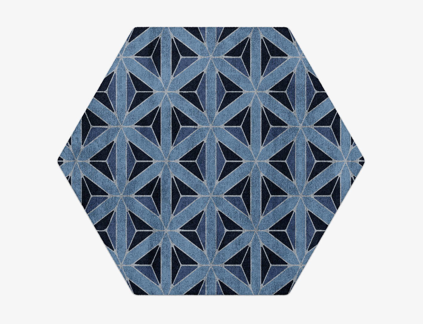 Pyramids Modern Geometrics Hexagon Hand Tufted Bamboo Silk Custom Rug by Rug Artisan