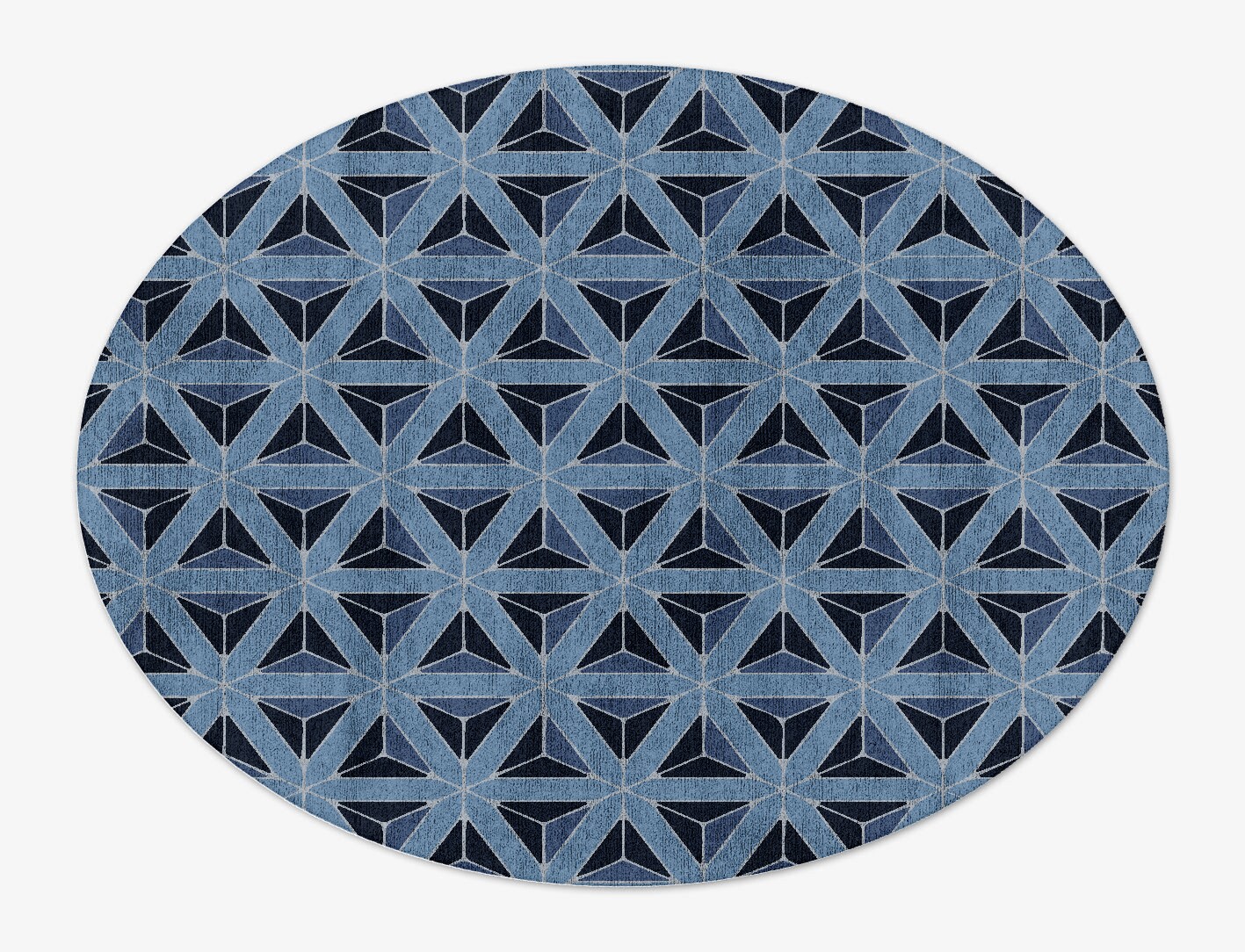 Pyramids Geometric Oval Hand Tufted Bamboo Silk Custom Rug by Rug Artisan