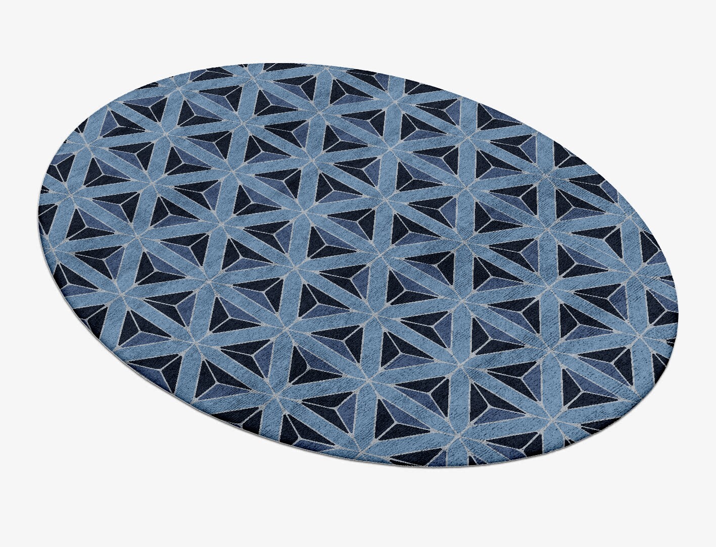 Pyramids Geometric Oval Hand Tufted Bamboo Silk Custom Rug by Rug Artisan