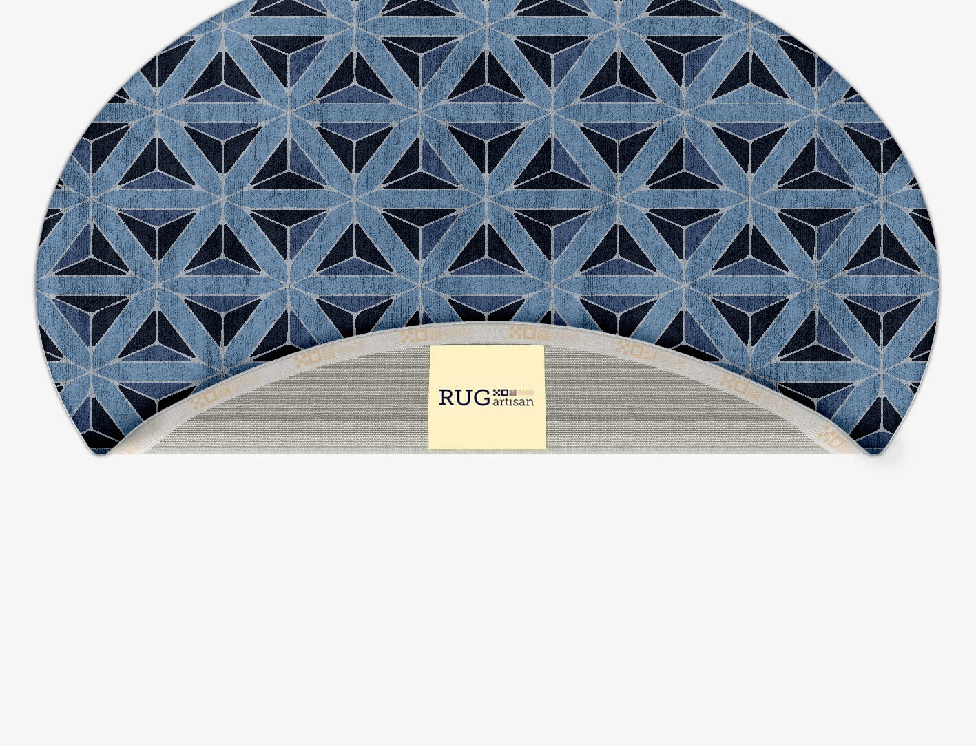 Pyramids Geometric Oval Hand Tufted Bamboo Silk Custom Rug by Rug Artisan