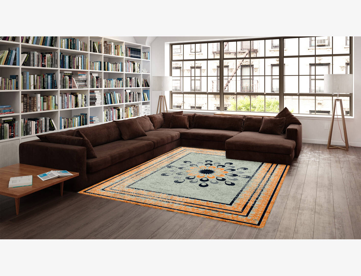 Qandil Vintage Rectangle Hand Knotted Bamboo Silk Custom Rug by Rug Artisan