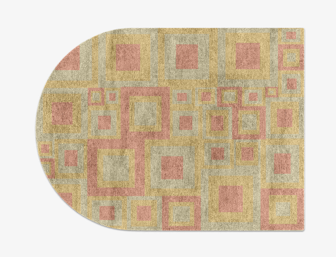 Quad Geometric Arch Hand Knotted Bamboo Silk Custom Rug by Rug Artisan