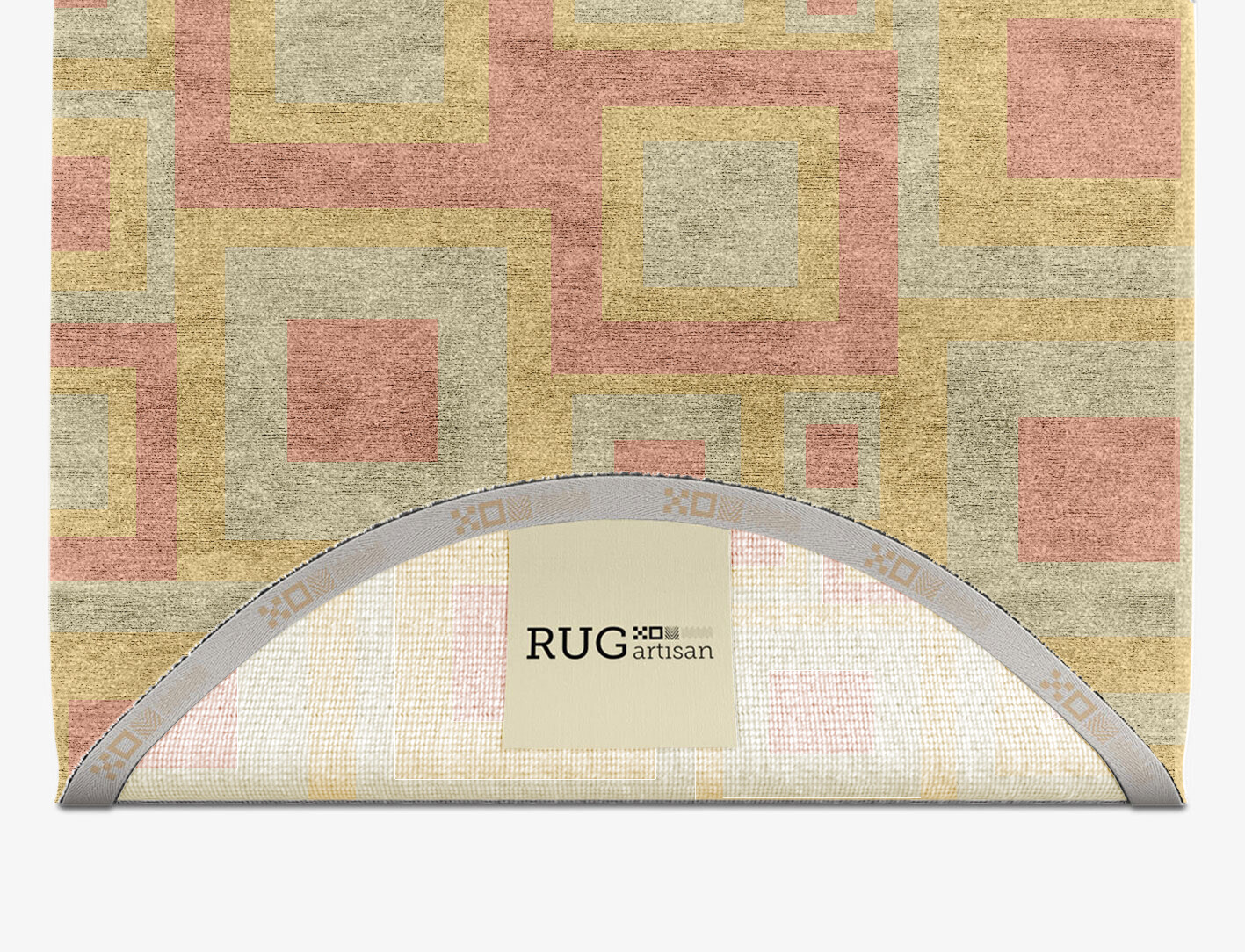 Quad Geometric Capsule Hand Knotted Bamboo Silk Custom Rug by Rug Artisan