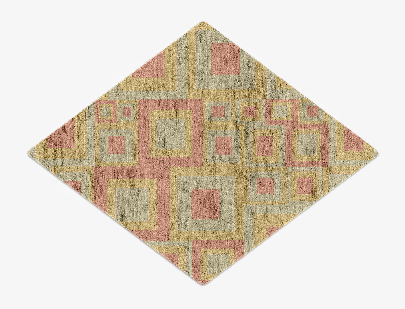 Quad Geometric Diamond Hand Knotted Bamboo Silk Custom Rug by Rug Artisan