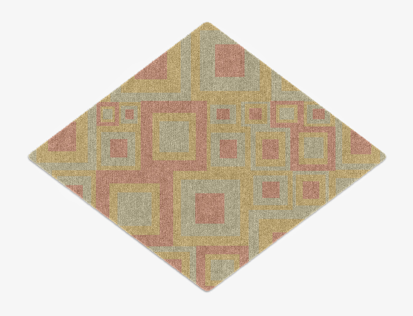 Quad Geometric Diamond Hand Knotted Tibetan Wool Custom Rug by Rug Artisan