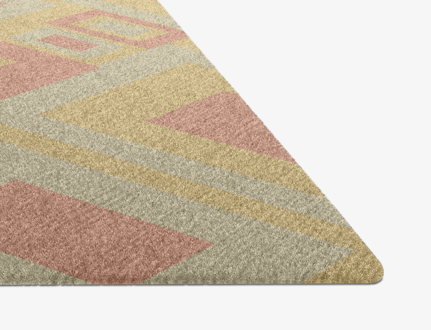 Quad Geometric Diamond Hand Knotted Tibetan Wool Custom Rug by Rug Artisan
