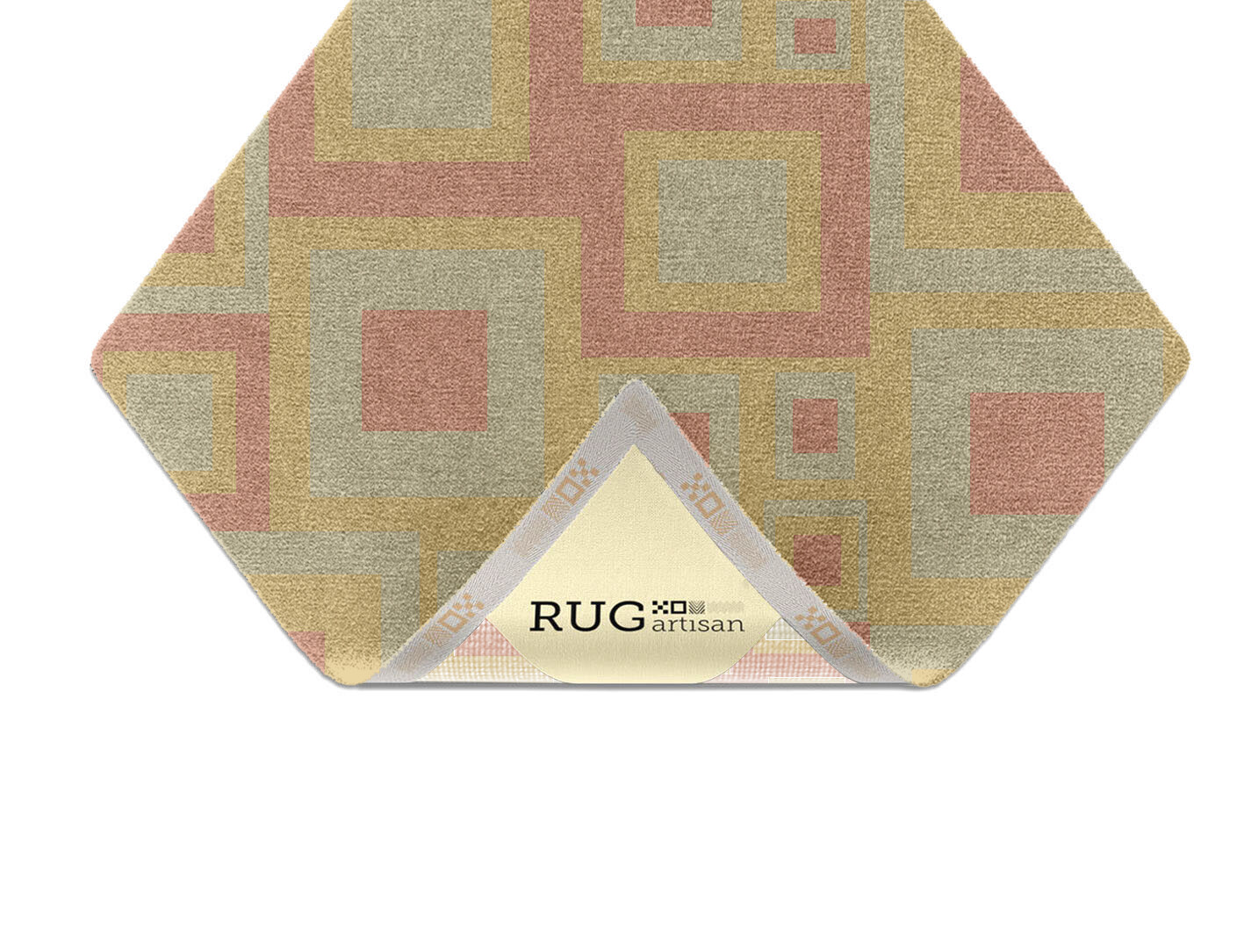 Quad Geometric Diamond Hand Knotted Tibetan Wool Custom Rug by Rug Artisan