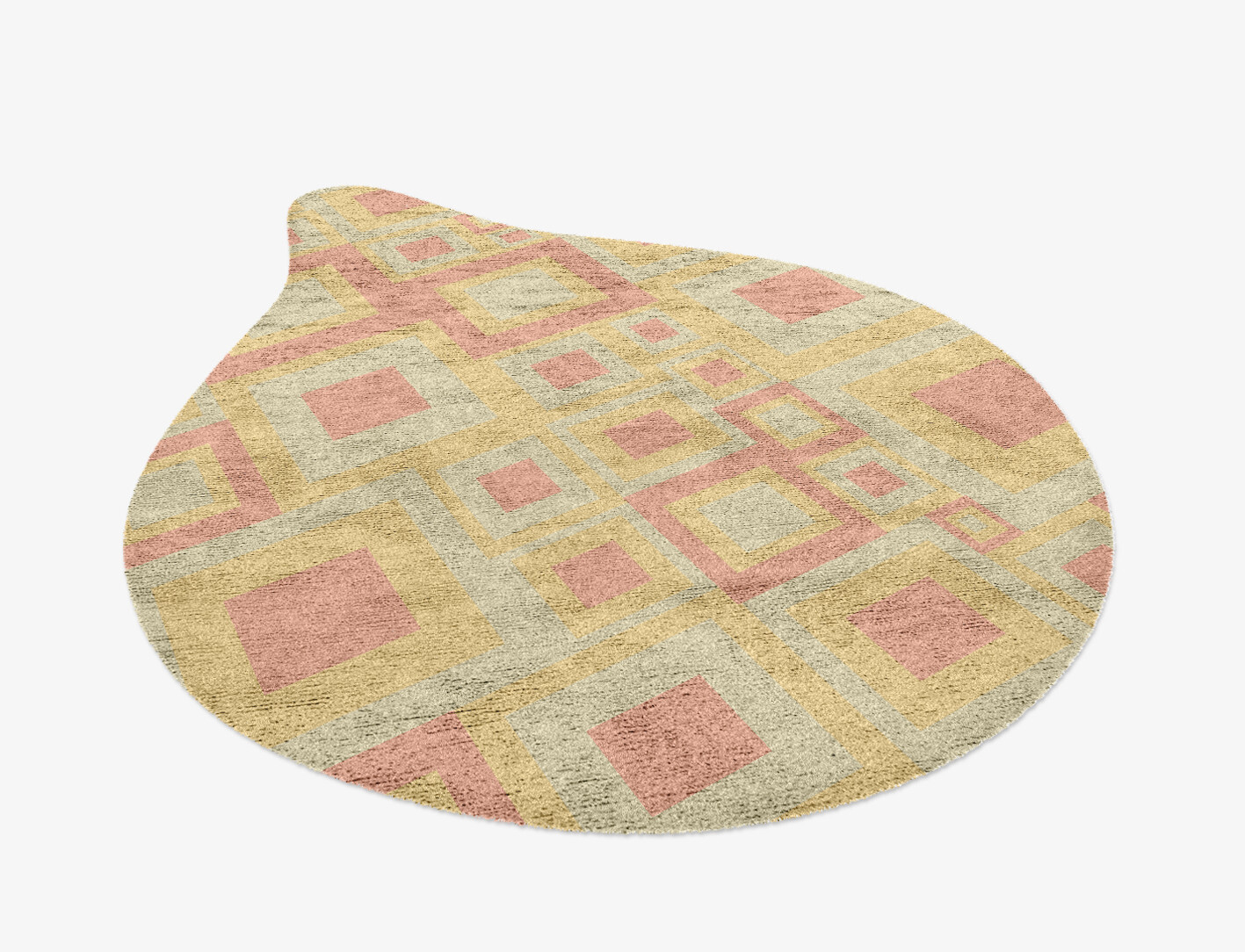 Quad Geometric Drop Hand Knotted Bamboo Silk Custom Rug by Rug Artisan