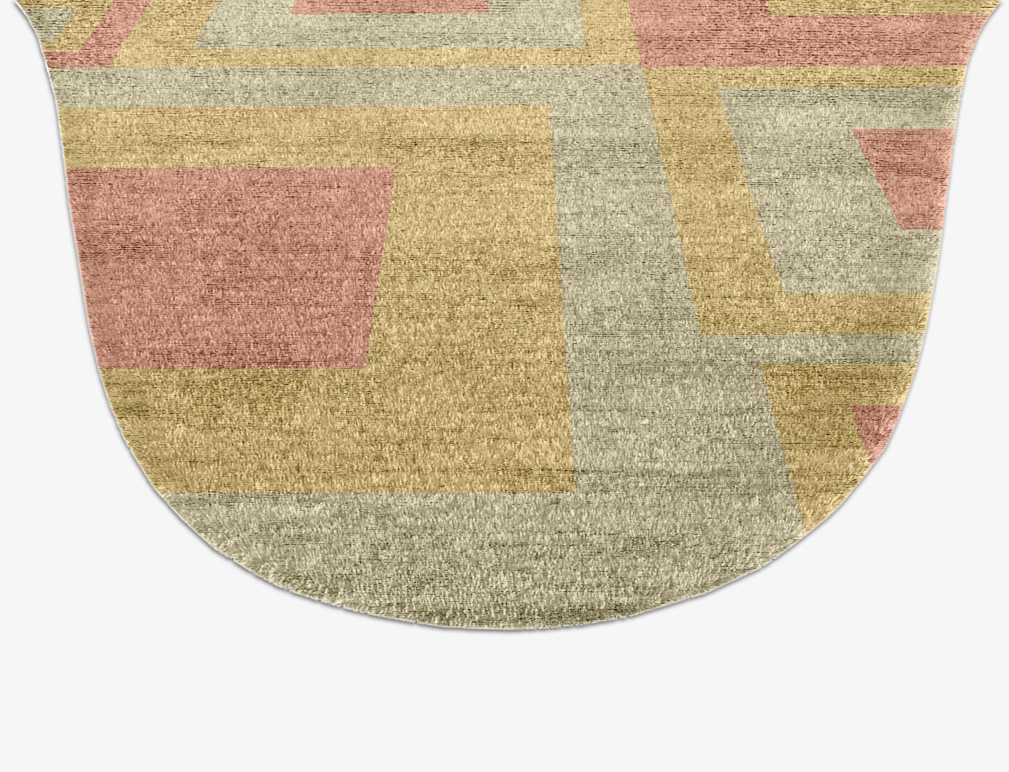 Quad Geometric Drop Hand Knotted Bamboo Silk Custom Rug by Rug Artisan