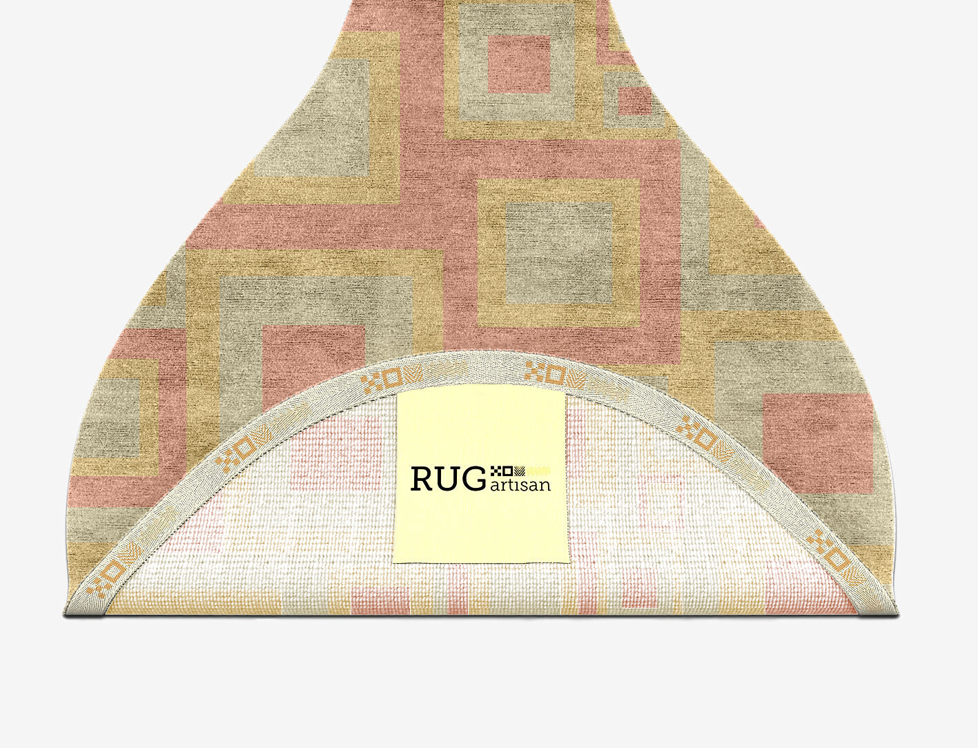 Quad Geometric Drop Hand Knotted Bamboo Silk Custom Rug by Rug Artisan