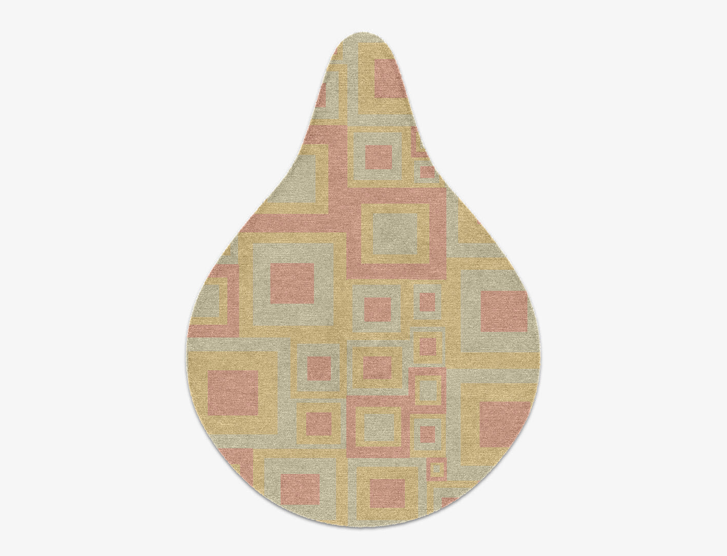 Quad Geometric Drop Hand Knotted Tibetan Wool Custom Rug by Rug Artisan