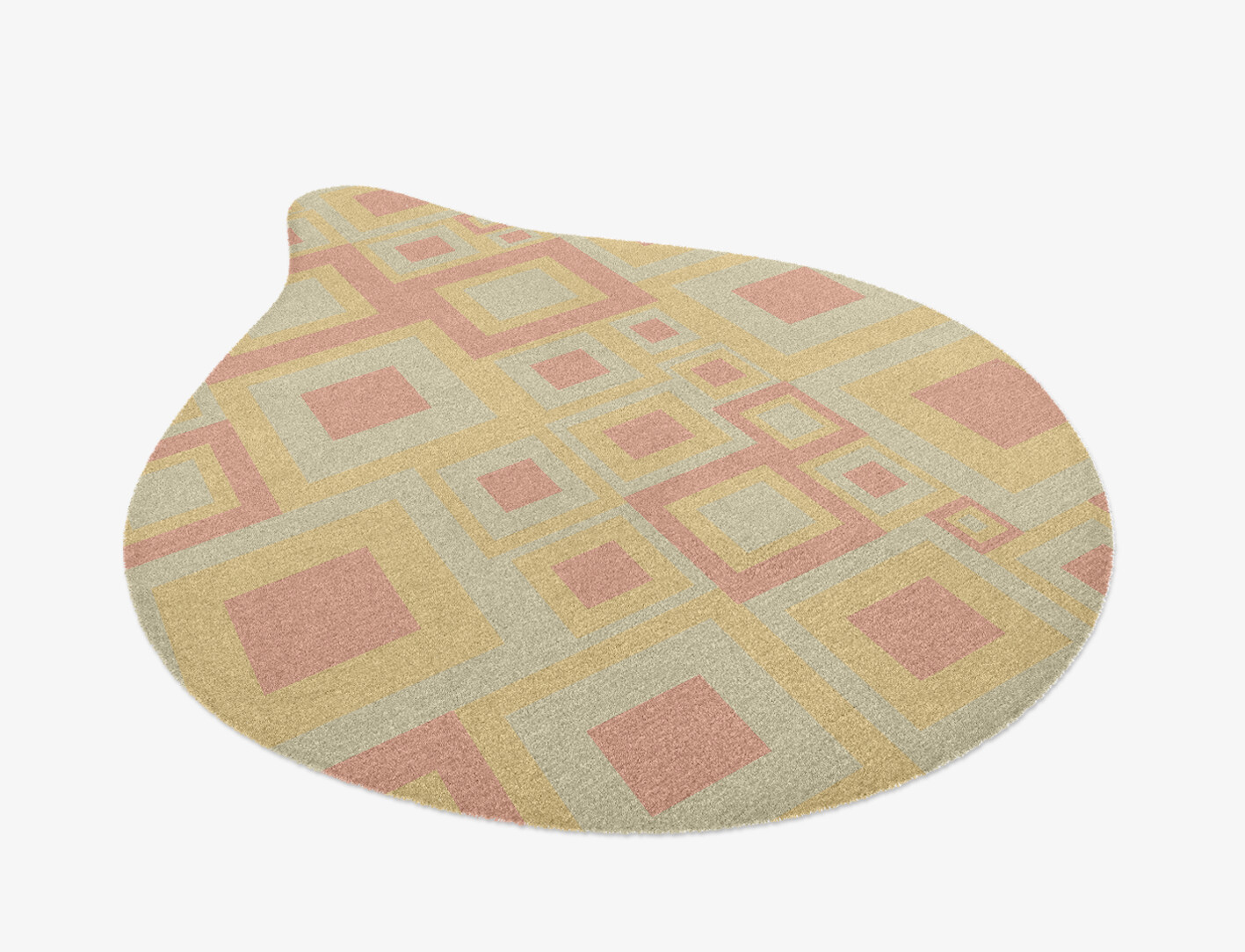 Quad Geometric Drop Hand Knotted Tibetan Wool Custom Rug by Rug Artisan