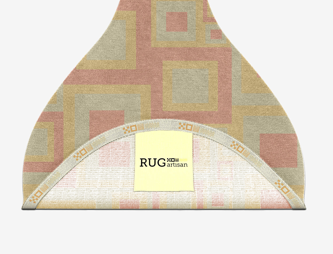 Quad Geometric Drop Hand Knotted Tibetan Wool Custom Rug by Rug Artisan