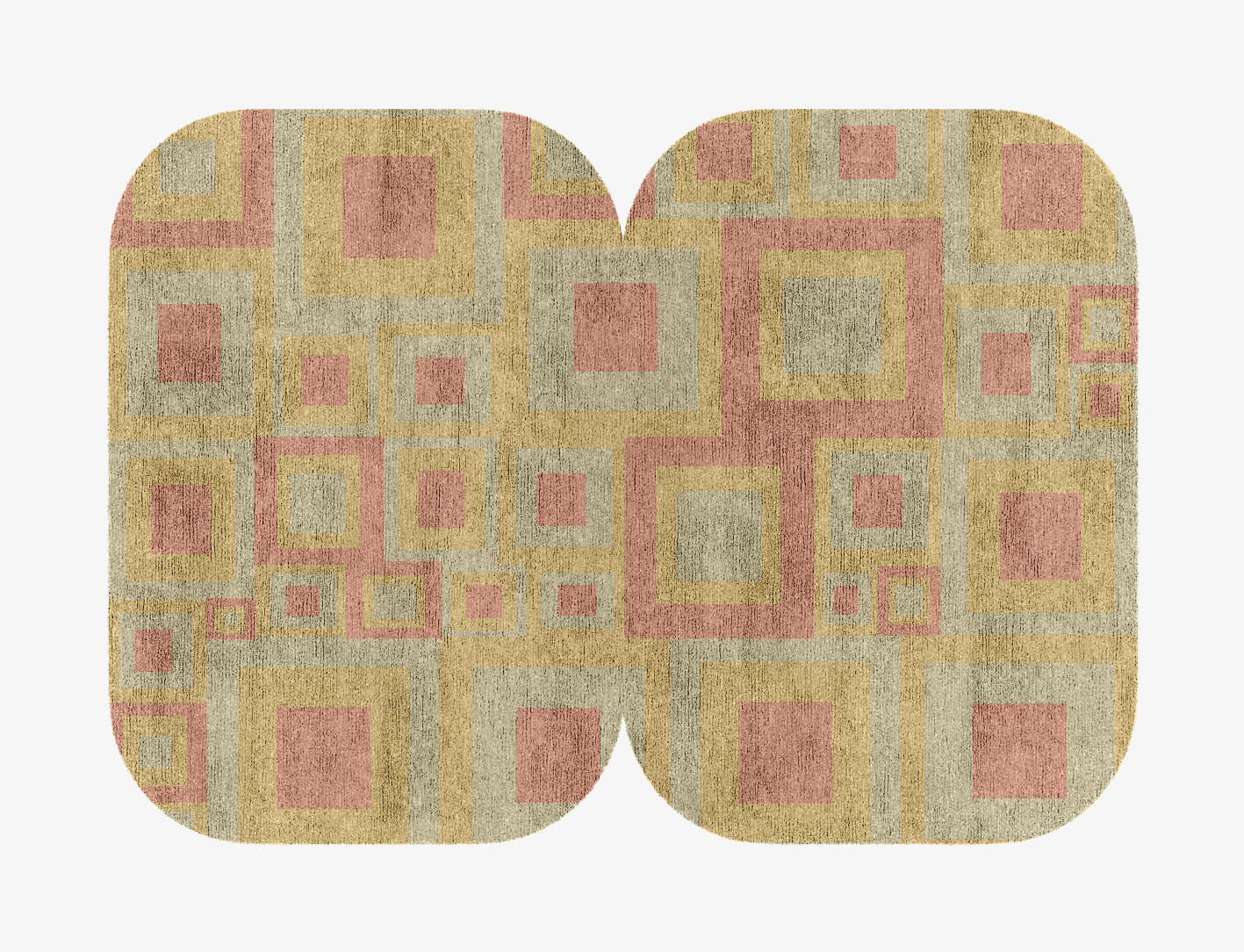 Quad Geometric Eight Hand Knotted Bamboo Silk Custom Rug by Rug Artisan