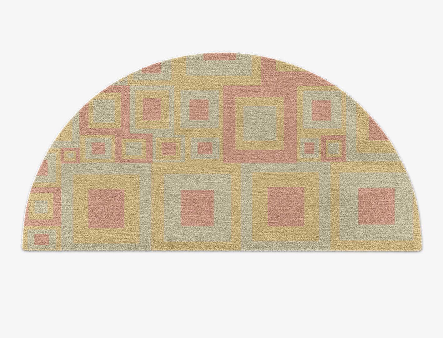 Quad Geometric Halfmoon Hand Knotted Tibetan Wool Custom Rug by Rug Artisan