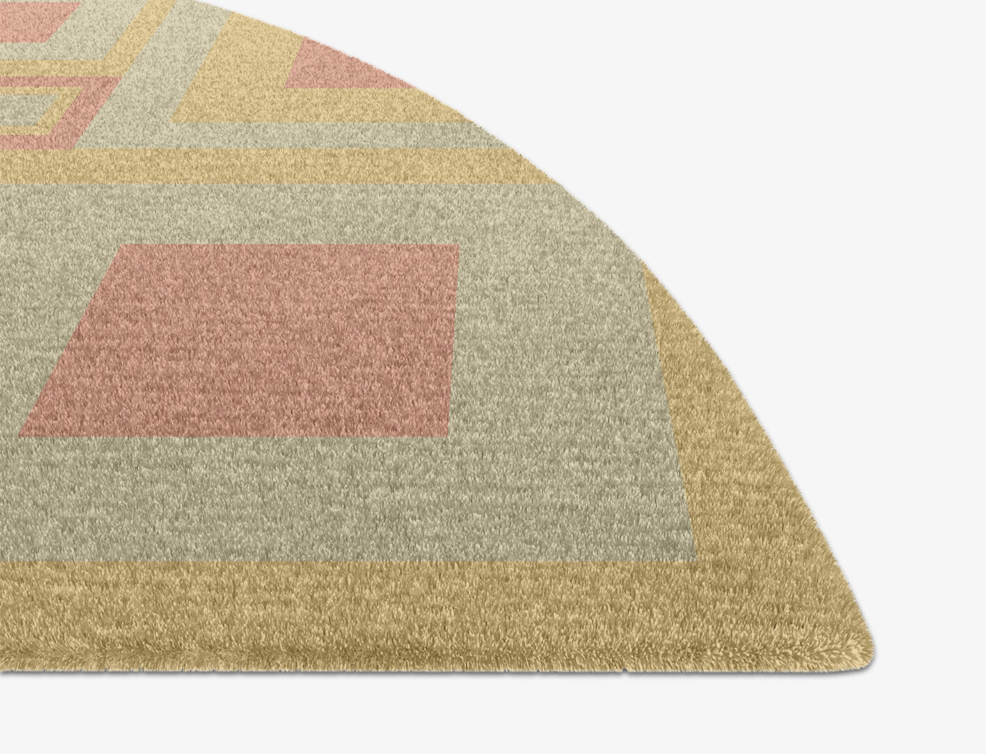 Quad Geometric Halfmoon Hand Knotted Tibetan Wool Custom Rug by Rug Artisan